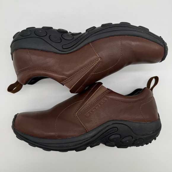Merrell Jungle Moc Brown Leather Slip On Size 11 W - Picture 8 of 11